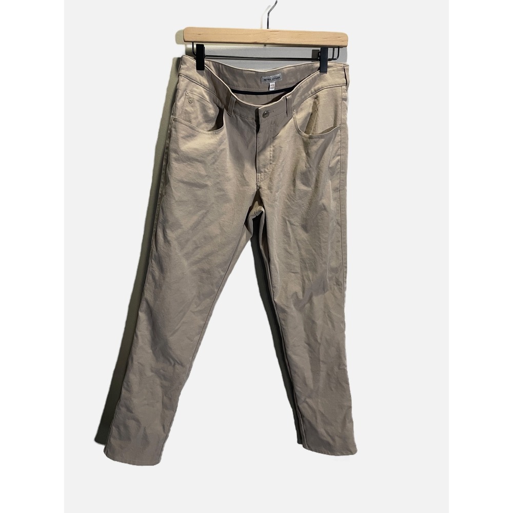 Peter Millar EB66 Performance Pants Mens 32x32 Tan 5-Pocket Golf Chino Classic F